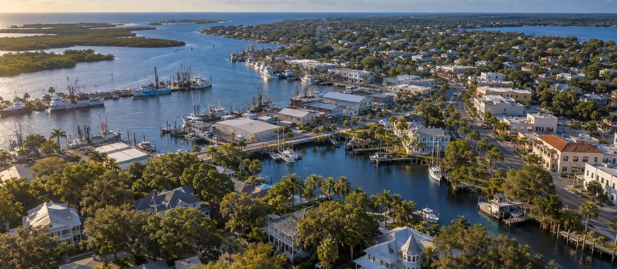 Aerial view of Tarpon Springs, Florida